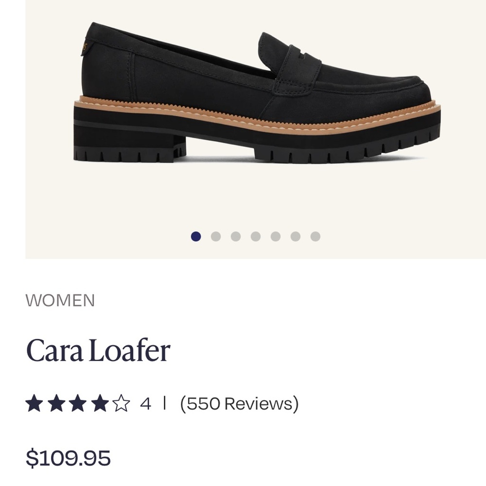 Tom’s black loafers - size 11